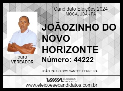 Candidato JOÃOZINHO DO NOVO HORIZONTE 2024 - MOCAJUBA - Eleições