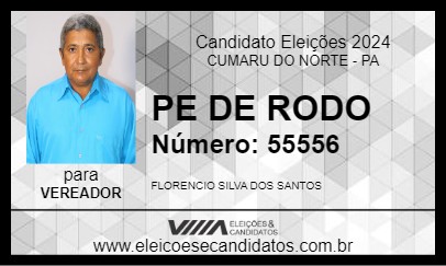 Candidato PE DE RODO 2024 - CUMARU DO NORTE - Eleições