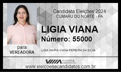 Candidato LIGIA VIANA 2024 - CUMARU DO NORTE - Eleições