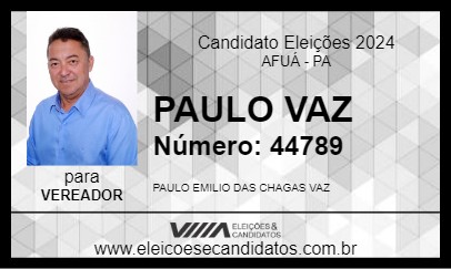 Candidato PAULO VAZ 2024 - AFUÁ - Eleições