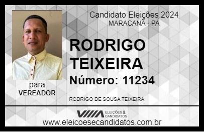 Candidato RODRIGO TEIXEIRA 2024 - MARACANÃ - Eleições