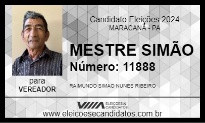 Candidato MESTRE SIMÃO 2024 - MARACANÃ - Eleições