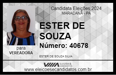 Candidato ESTER DE SOUZA 2024 - MARACANÃ - Eleições