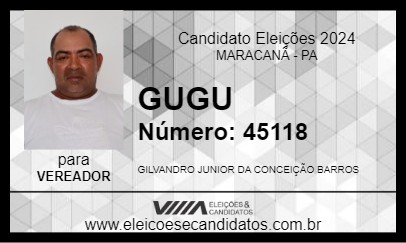 Candidato GUGU 2024 - MARACANÃ - Eleições