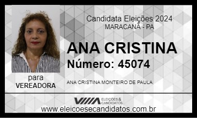 Candidato ANA CRISTINA  2024 - MARACANÃ - Eleições