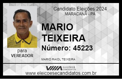 Candidato MARIO TEIXEIRA 2024 - MARACANÃ - Eleições