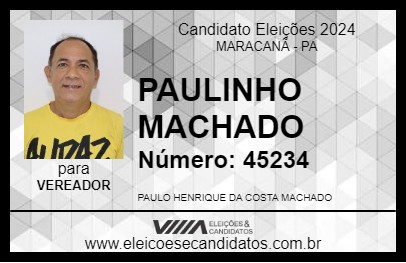 Candidato PAULINHO MACHADO  2024 - MARACANÃ - Eleições