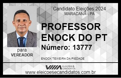 Candidato PROFESSOR ENOCK DO PT 2024 - MARACANÃ - Eleições