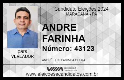 Candidato ANDRE FARINHA 2024 - MARACANÃ - Eleições