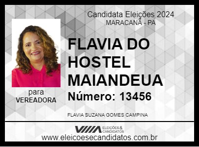 Candidato FLAVIA DO HOSTEL MAIANDEUA 2024 - MARACANÃ - Eleições