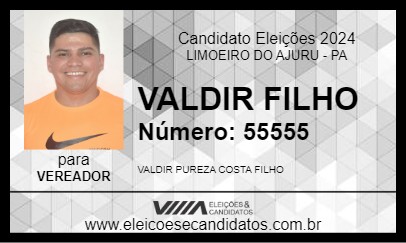 Candidato VALDIR FILHO 2024 - LIMOEIRO DO AJURU - Eleições