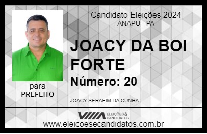 Candidato JOACY DA BOI FORTE 2024 - ANAPU - Eleições