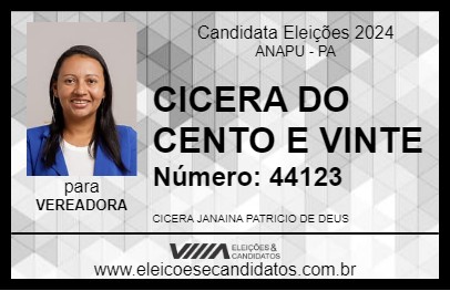 Candidato CICERA DO CENTO E VINTE 2024 - ANAPU - Eleições