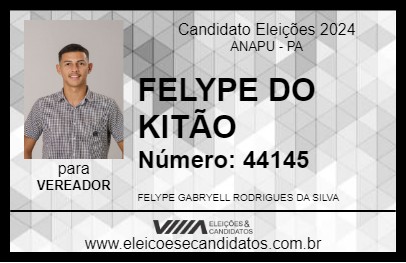 Candidato FELYPE DO KITÃO 2024 - ANAPU - Eleições