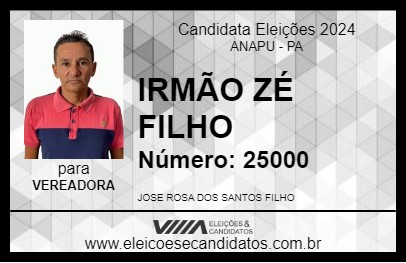 Candidato IRMÃO ZÉ FILHO 2024 - ANAPU - Eleições