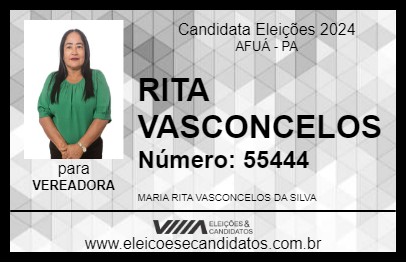 Candidato RITA VASCONCELOS 2024 - AFUÁ - Eleições