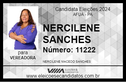 Candidato NERCILENE SANCHES 2024 - AFUÁ - Eleições