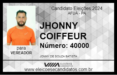 Candidato JHONNY COIFFEUR 2024 - AFUÁ - Eleições