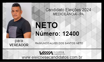 Candidato NETO 2024 - MEDICILÂNDIA - Eleições