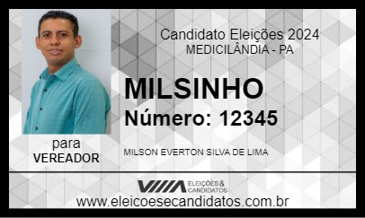 Candidato MILSINHO 2024 - MEDICILÂNDIA - Eleições