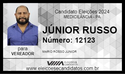 Candidato JÚNIOR RUSSO 2024 - MEDICILÂNDIA - Eleições