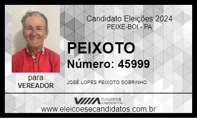 Candidato PEIXOTO 2024 - PEIXE-BOI - Eleições