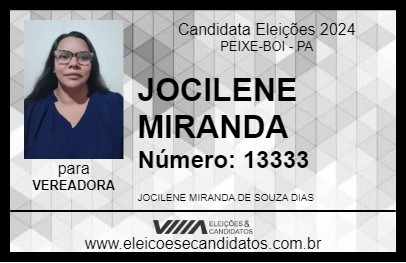 Candidato JOCILENE MIRANDA 2024 - PEIXE-BOI - Eleições