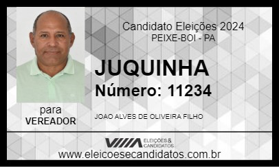 Candidato JUQUINHA 2024 - PEIXE-BOI - Eleições