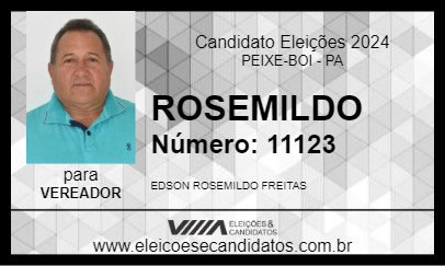 Candidato ROSEMILDO 2024 - PEIXE-BOI - Eleições