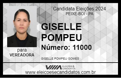 Candidato GISELLE POMPEU 2024 - PEIXE-BOI - Eleições