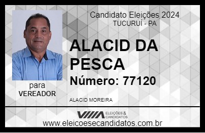 Candidato ALACID DA PESCA 2024 - TUCURUÍ - Eleições