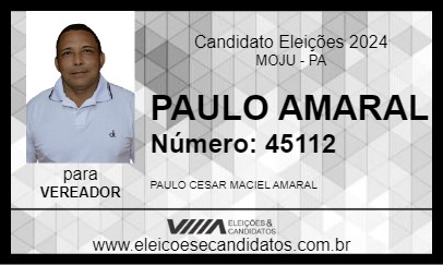 Candidato PAULO AMARAL 2024 - MOJU - Eleições