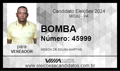 Candidato BOMBA 2024 - MOJU - Eleições