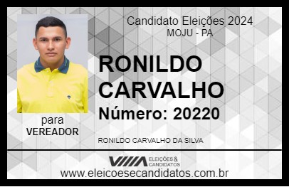 Candidato RONILDO CARVALHO 2024 - MOJU - Eleições