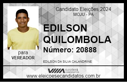 Candidato EDILSON QUILOMBOLA 2024 - MOJU - Eleições