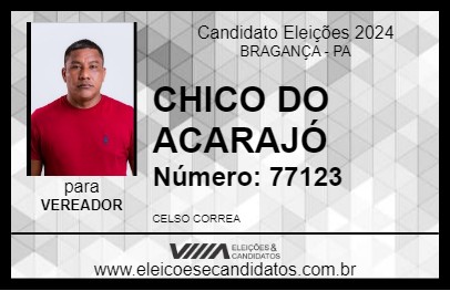 Candidato CHICO DO ACARAJÓ 2024 - BRAGANÇA - Eleições