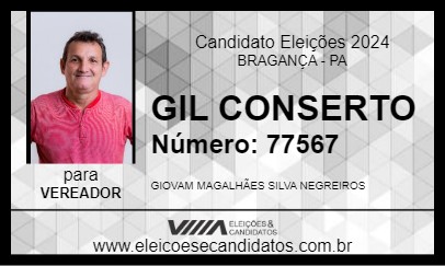 Candidato GIL CONSERTO 2024 - BRAGANÇA - Eleições