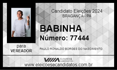 Candidato BABINHA 2024 - BRAGANÇA - Eleições