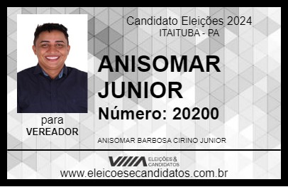 Candidato ANISOMAR JUNIOR 2024 - ITAITUBA - Eleições