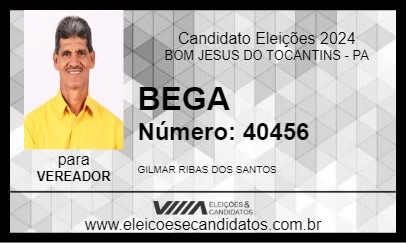 Candidato BEGA 2024 - BOM JESUS DO TOCANTINS - Eleições