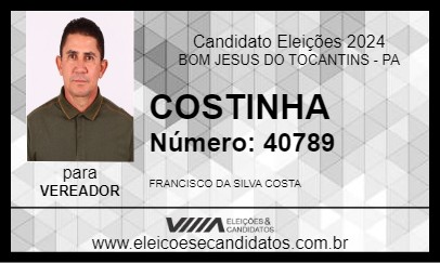 Candidato COSTINHA 2024 - BOM JESUS DO TOCANTINS - Eleições