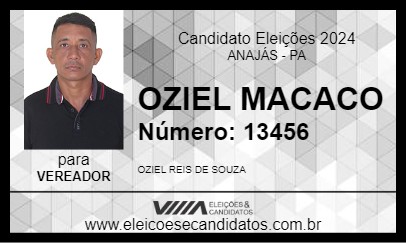 Candidato OZIEL MACACO 2024 - ANAJÁS - Eleições