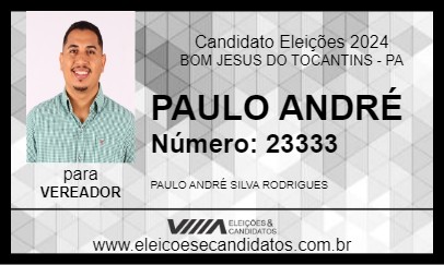 Candidato PAULO ANDRÉ 2024 - BOM JESUS DO TOCANTINS - Eleições