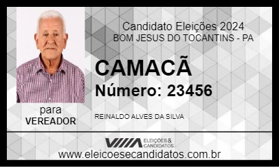 Candidato CAMACÃ 2024 - BOM JESUS DO TOCANTINS - Eleições