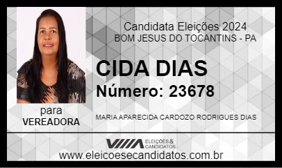 Candidato CIDA DIAS 2024 - BOM JESUS DO TOCANTINS - Eleições