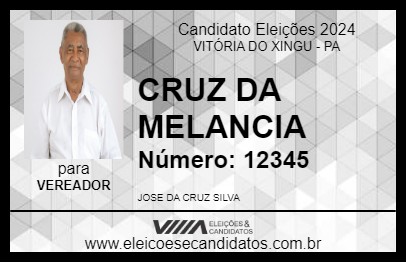 Candidato CRUZ DA MELANCIA 2024 - VITÓRIA DO XINGU - Eleições