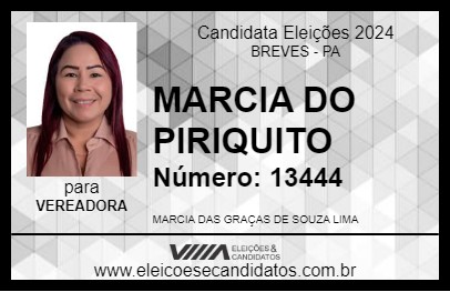 Candidato MARCIA DO PIRIQUITO 2024 - BREVES - Eleições