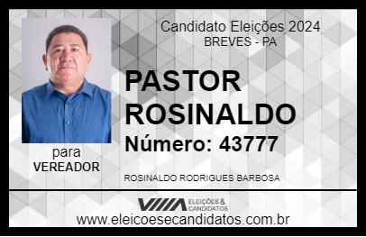 Candidato PASTOR ROSINALDO 2024 - BREVES - Eleições