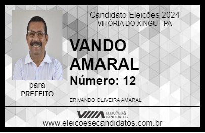 Candidato VANDO AMARAL 2024 - VITÓRIA DO XINGU - Eleições