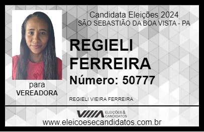 Candidato REGIELI FERREIRA 2024 - SÃO SEBASTIÃO DA BOA VISTA - Eleições